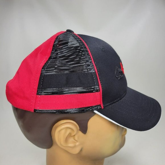 World Poker Tour Strap Back Trucker Hat Cap Red Black Mesh 2-Stripe G-III Sports - Picture 3 of 8